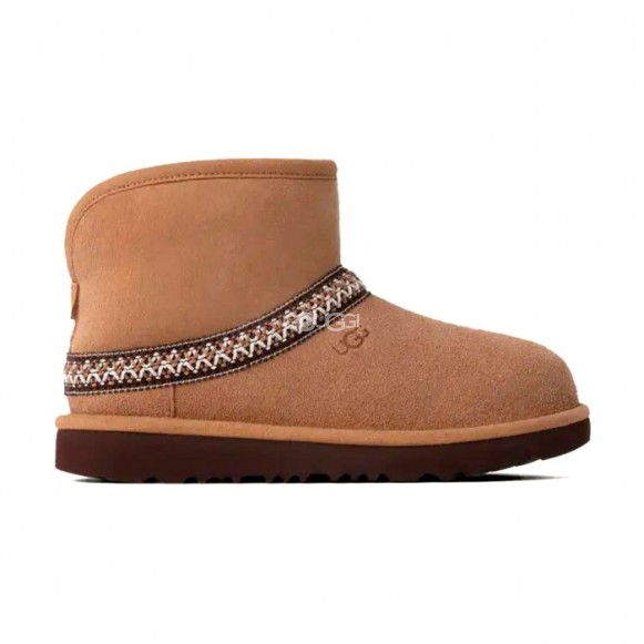 Женские мини угги Classic Mini Crescent - Chestnut