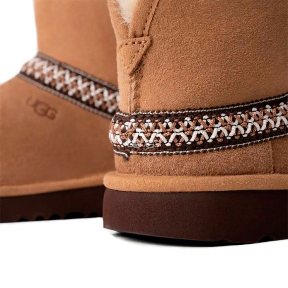 Женские мини угги Classic Mini Crescent - Chestnut