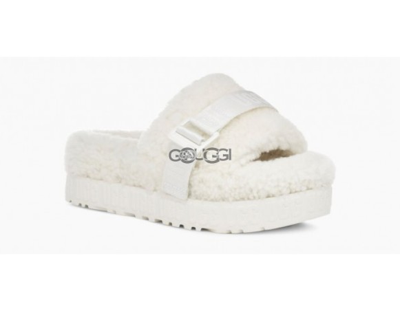 Женские тапочки на платформе Fluffita Platform - White