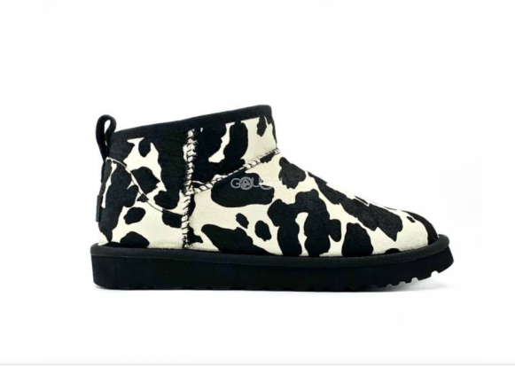 Женские ультра мини угги Ultra Mini Cow Print Black