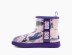 Женские прозрачные мини угги Classic Clear Mini Natural Marble - Violet Night