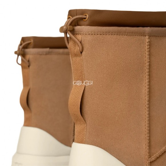 Мужские короткие угги с галошами Classic Short Weather Hybrid - Chestnut / Whitecap