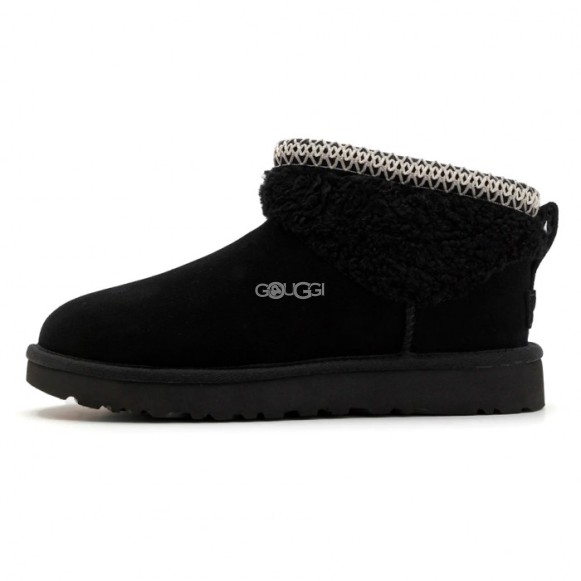 Женские ультра мини угги Ultra Mini Maxi Curly Boot - Black