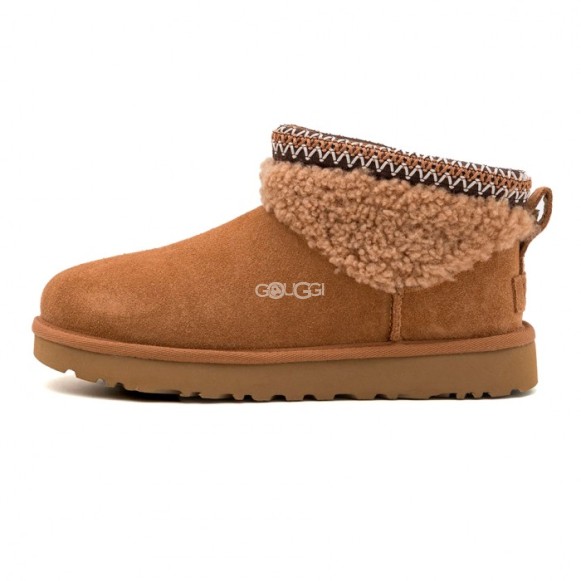 Женские ультра мини угги Ultra Mini Maxi Curly Boot - Chestnut