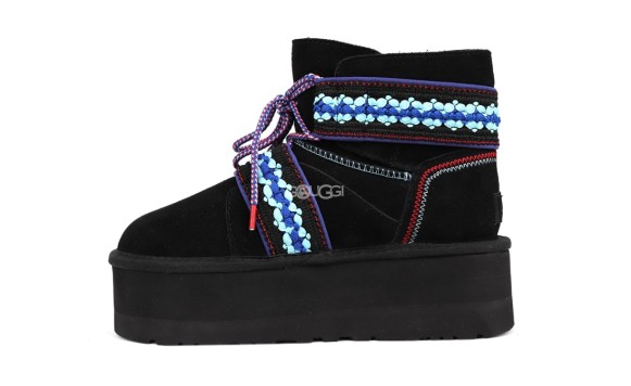 Женские угги Classic Mini II Braid Platform - Black 