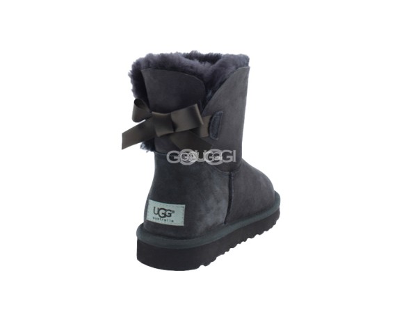 Женские мини угги с бантиками Mini Bailey Bow Chocolate