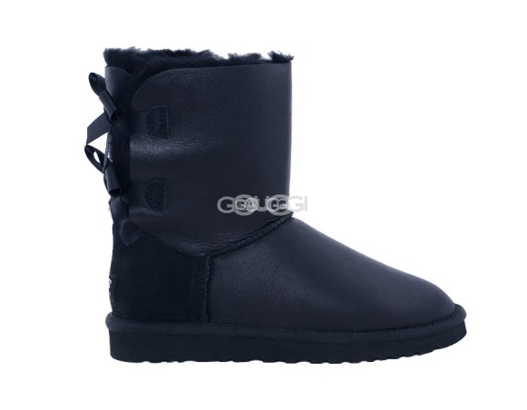Женские угги с бантиками Bailey Bow Metallic Black