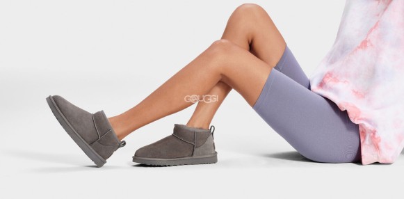 Женские ультра мини угги Ultra mini Grey