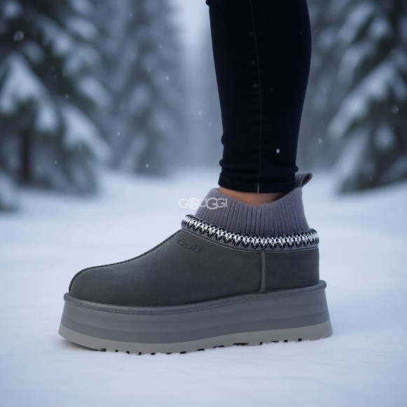 Женские угги на платформе Ugg Tazz Knit Grey