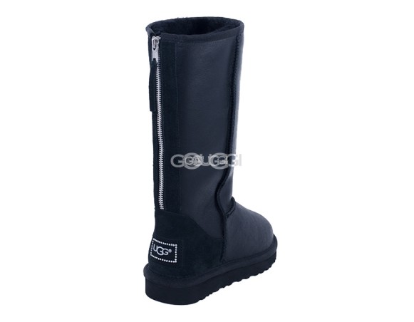 Женские высокие угги на молнии Tall ZIP Metallic Black