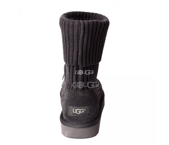 Женские вязаные угги Classic Rib Knit Grey