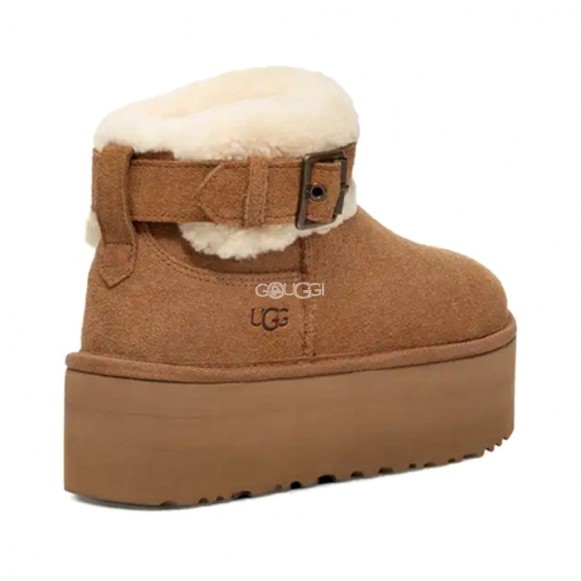 Женские ультра мини угги Ultra Mini Belted Roller - Chestnut