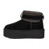 Женские ультра мини угги на платформе Ultra Mini Belted Roller - Black
