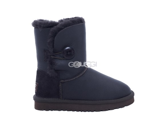 Детские угги с пуговицей Kids Bailey Button Metallic Chocolate
