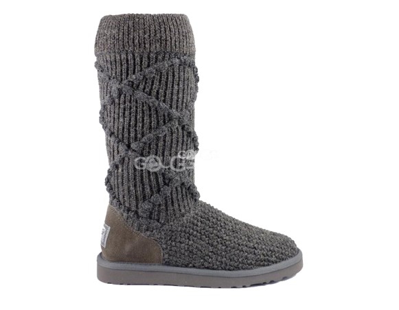 Женские вязаные угги Classic Argyle Knit Grey
