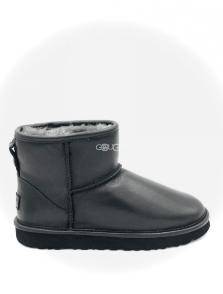 Мужские мини угги MEN'S Classic Mini Metallic Leather Black