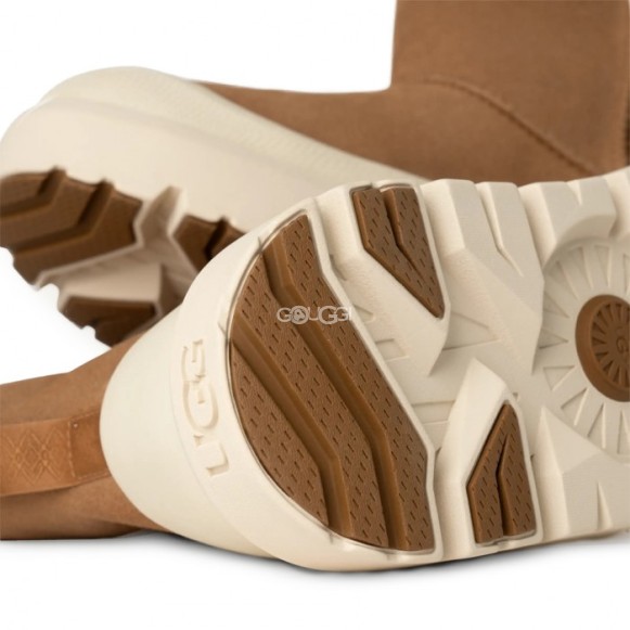 Женские короткие угги с галошами Classic Short Weather Hybrid - Chestnut / Whitecap