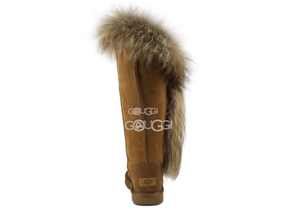 Женские высокие угги с мехом лисы Classic Tall Skillful Wrestling Fox Chestnut